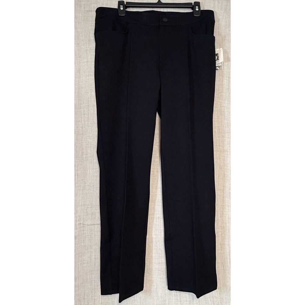 Anne Klein Women's Black  Wide-Leg Dress Business Pants Petite Size 14P